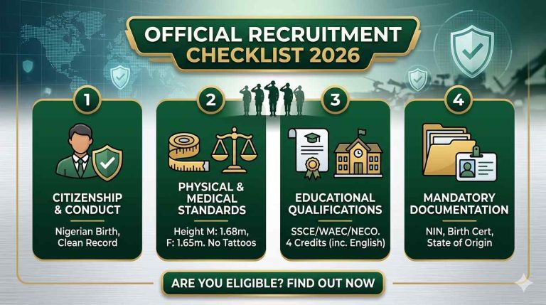 Nigerian Army Recruitment Requirements 2026: Full Eligibility Guide